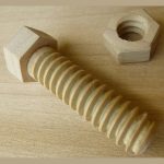 5 2in Bolt and Nut on Poplar